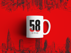 58 Sivas Yazılı Sivas Silüet Temalı Kupa Bardak
