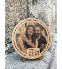 Kişiye Özel Tasarım Fotoğraf ve Takvim Baskılı Ahşap Fotoblok