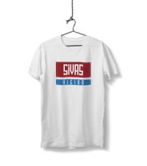 Sivas Yiğido Yazılı Tabela Sivas Temalı Unisex Beyaz Sıfır Yaka Tişört